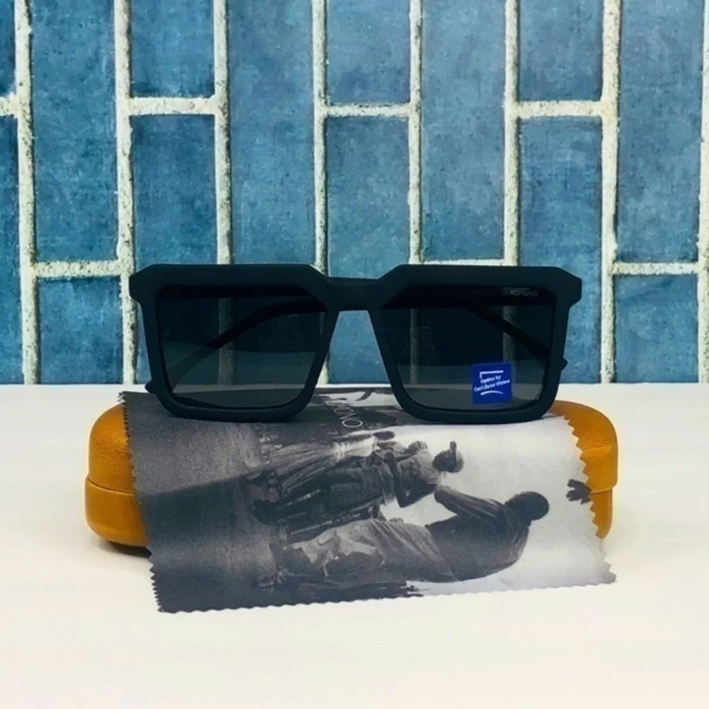 KOMONO Benicio CZ Black Rubber Sunglasses NEW